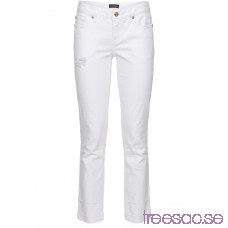 Nytt Jeans med ofållade benslut vit vit SGM8VqsYwx