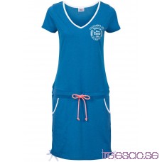Nytt Strandklänning, kortärmad 96 cm, Kort havsblå, melerad CJM4njNHe3