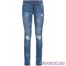Nytt Jeans med blomtryck blue bleached, mönstrad blue bleached, mönstrad hRkXLVhuky